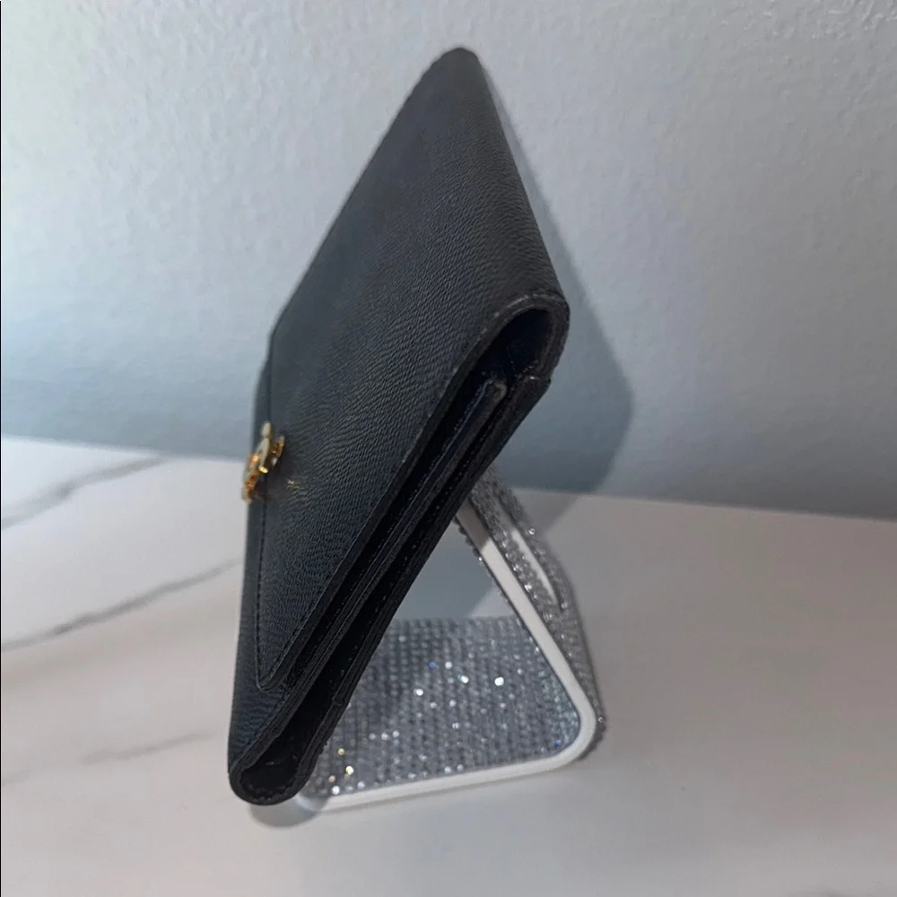 Chanel Black Wallet with Gold Logo